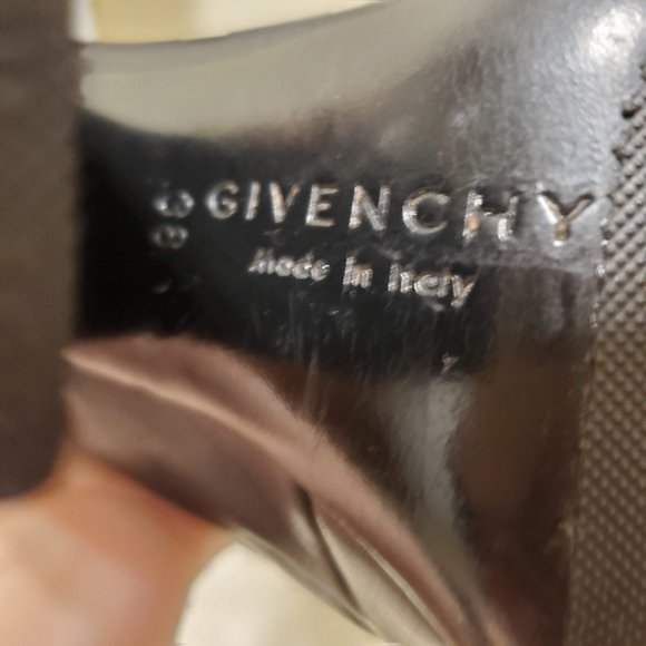 Givenchy Black Leather Peep Toe Lace Up Booties Boots Heels - Picture 8 of 8